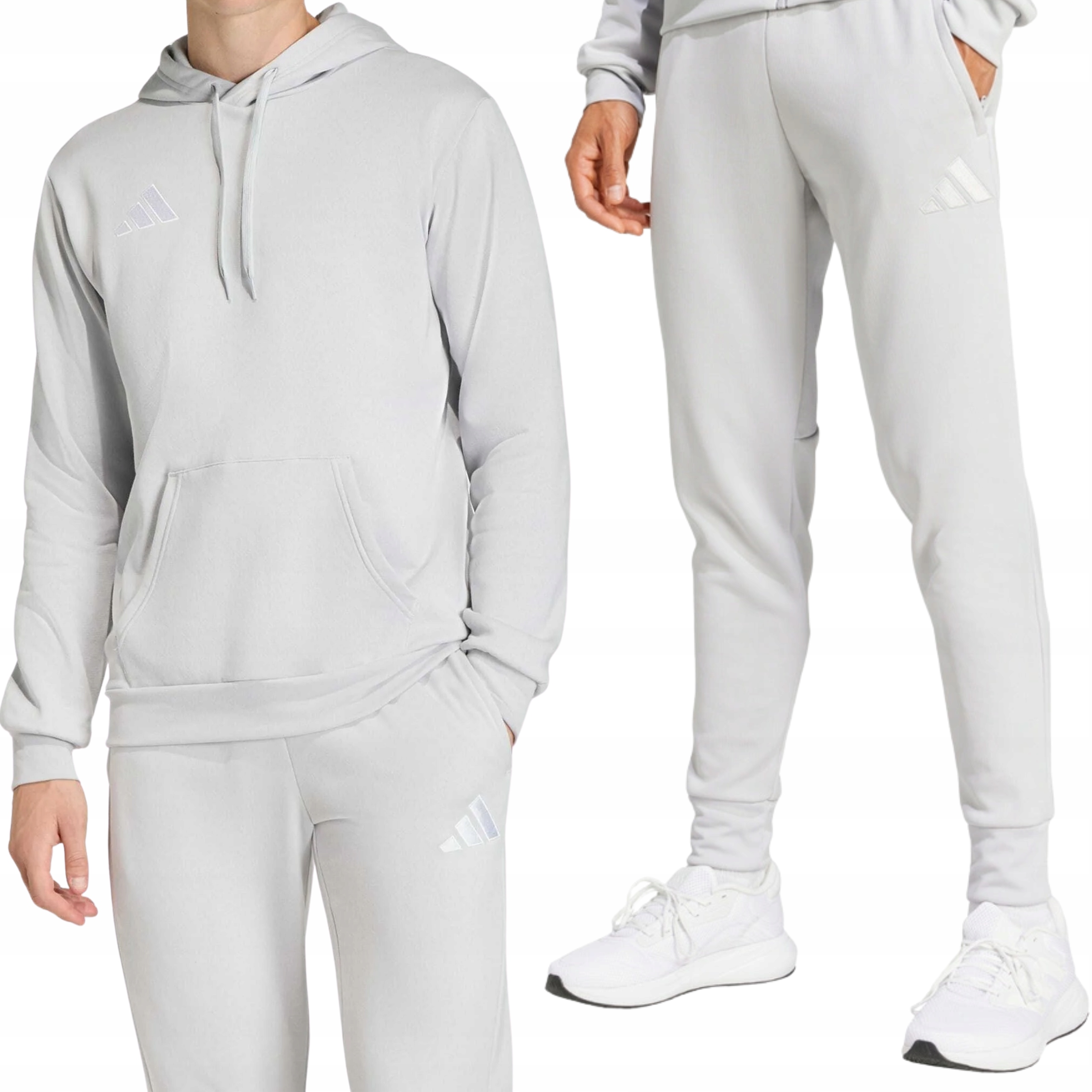 Dres Komplet Męski adidas Entrada 26 Sportowy Popiel Bluza Spodnie roz. M