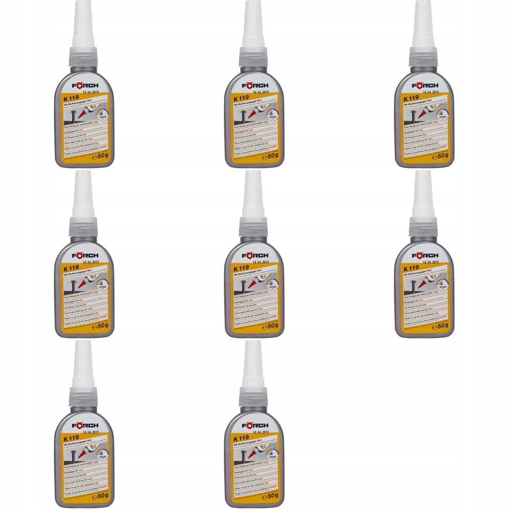 Lepidlo na závity červené Forch K119 50g sada 8 kusov