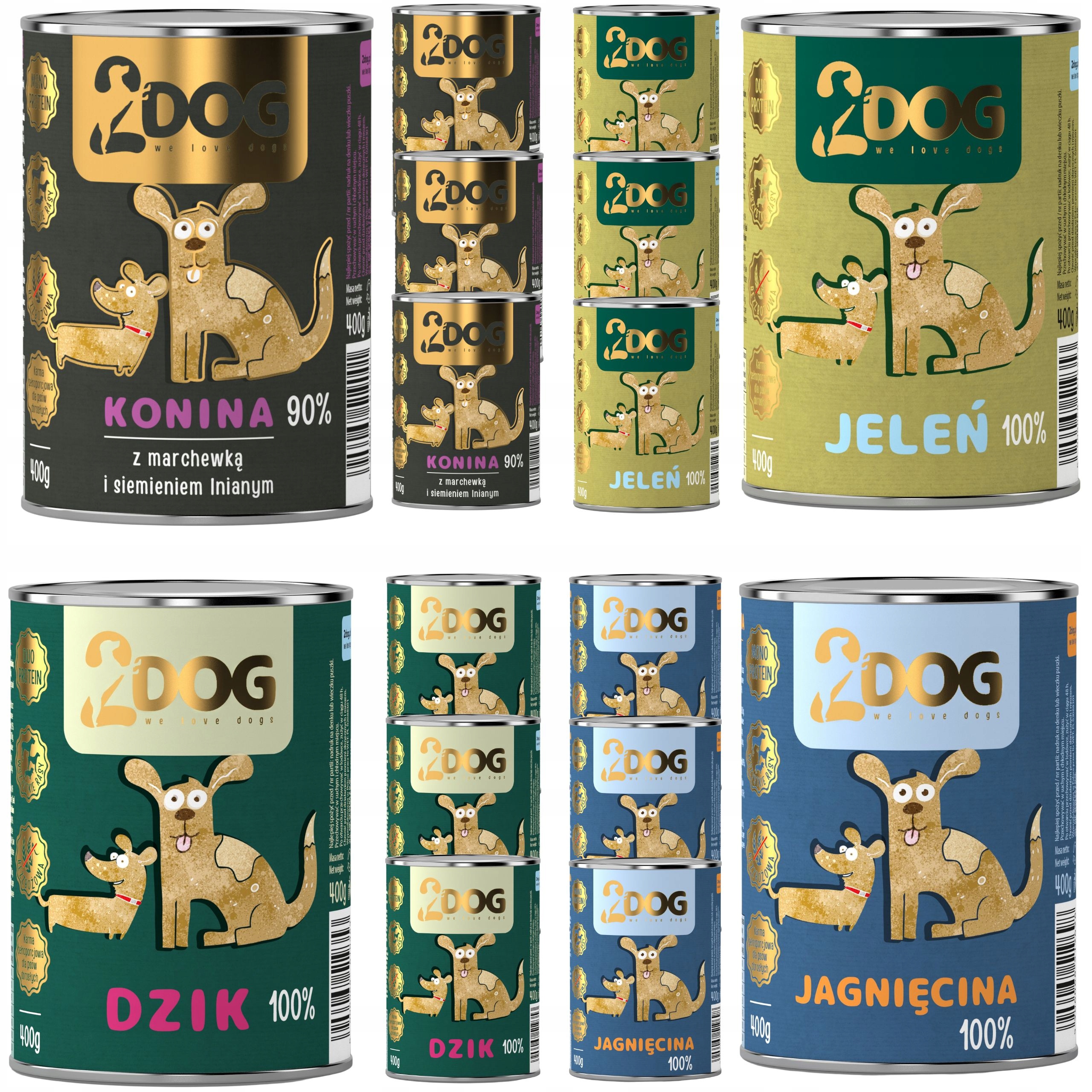 Vlhké Krmivo Pro Psy Konina 100% Jelen Divoký Jehněčí Maso 400 G Monoproteinové