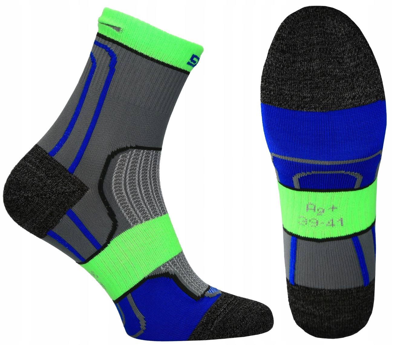 Rowerowe skarpety termoaktywne Gatta Active Socks Bike Grey-Green 45/47