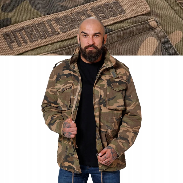 Męska Kurtka przejściowa Pitbull Militarna M65 Bawełniana Wojskowa
