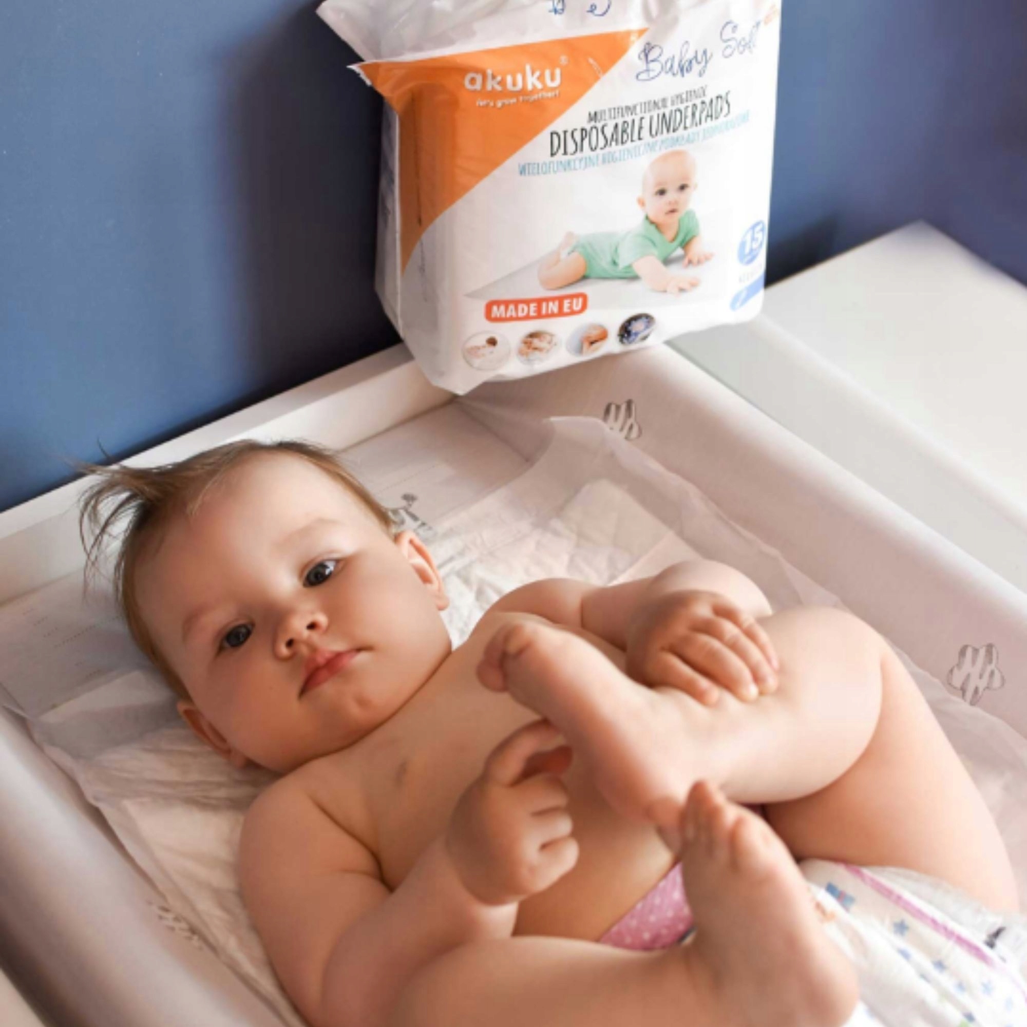 Akuku podkłady jednorazowy Baby Soft 40x60 cm 15x Marka Akuku