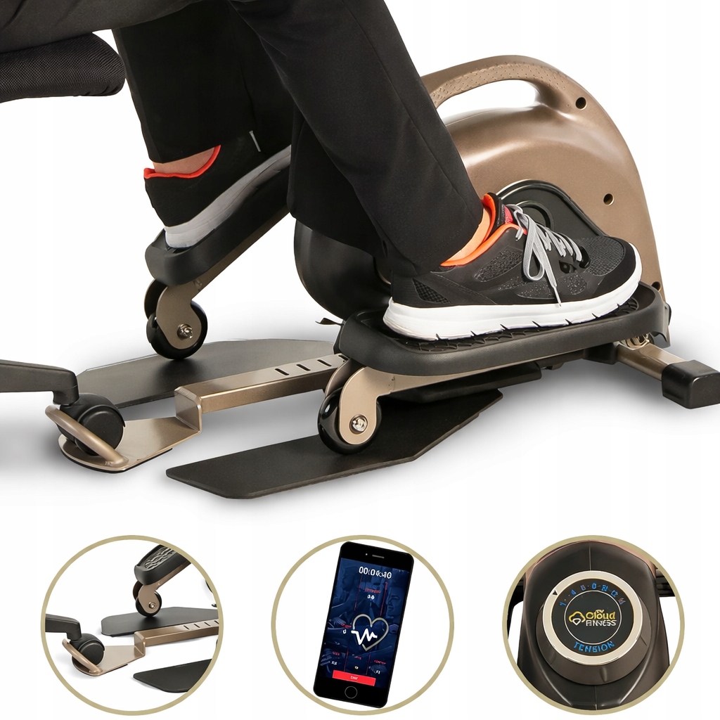 Orbitrek Mini Trenażer Eliptyczny Pod Biurko z Bluetooth 14 Oporów