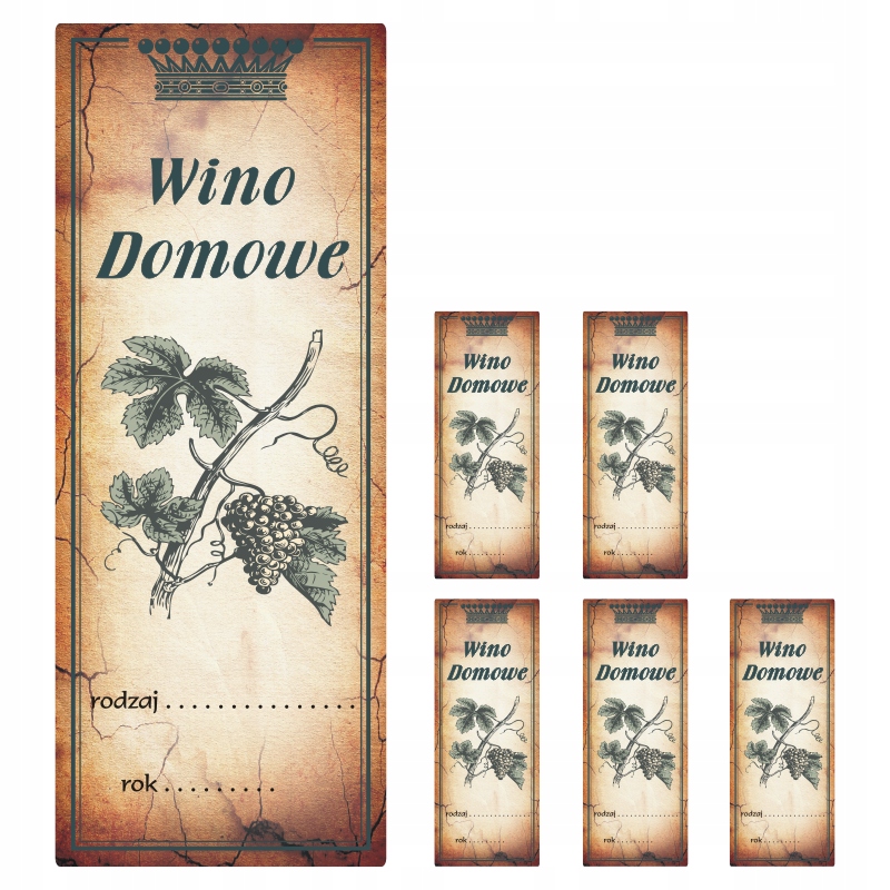 

Naklejki Etykiety na Wino średnie 11cm wzór 107