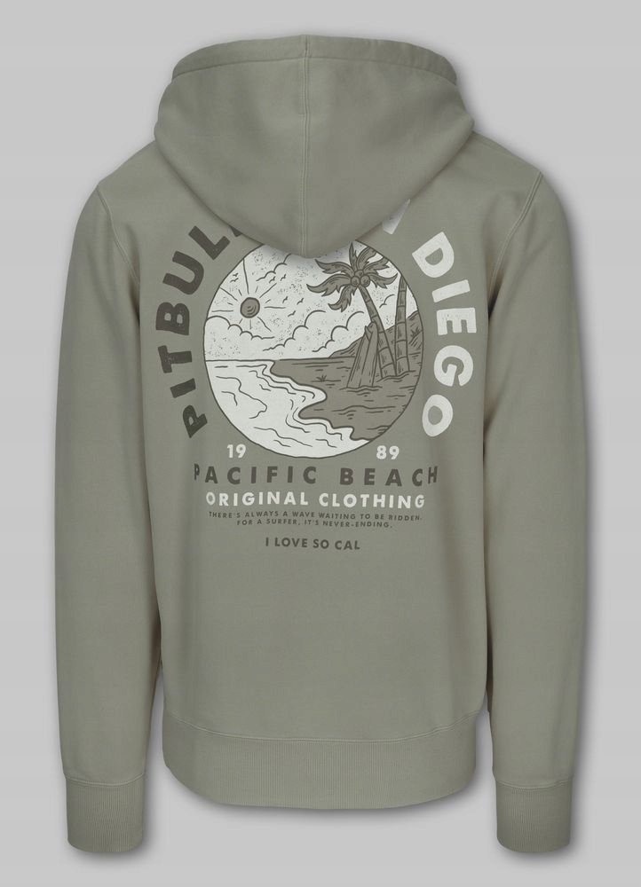 Pánská Rozepínací mikina s kapucí Pitbull Bavlněná Washed Planet Surf