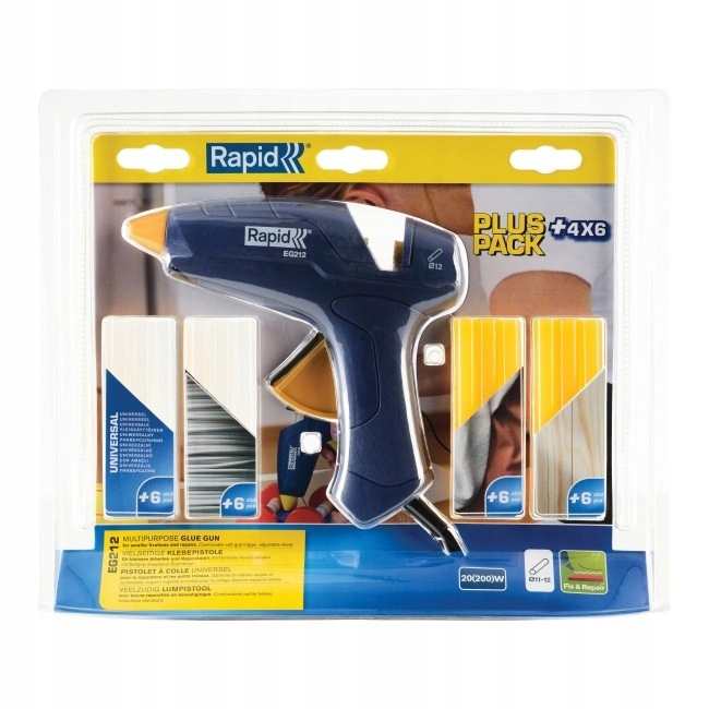 Pistolet klejowy Rapid EG212 z klejem