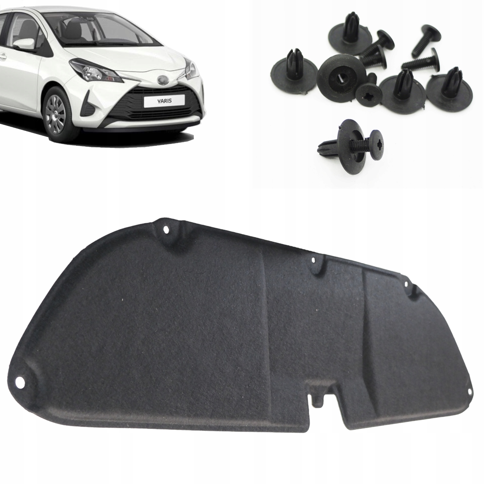Odhlučnění masky Izolace podbití Toyota Yaris III 11-20r sponky Hq
