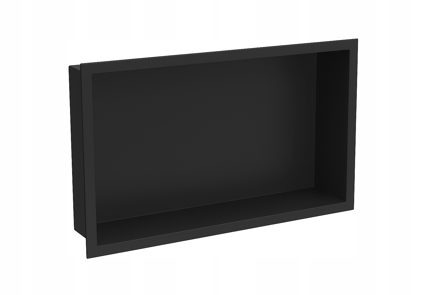 Arceno Nástenná výklenková polica s prírubou 45x30 čierna