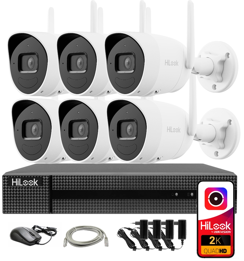Venkovní Monitorování 6 Kamer Wifi 4MPx Rekordér Hilook By Hikvision