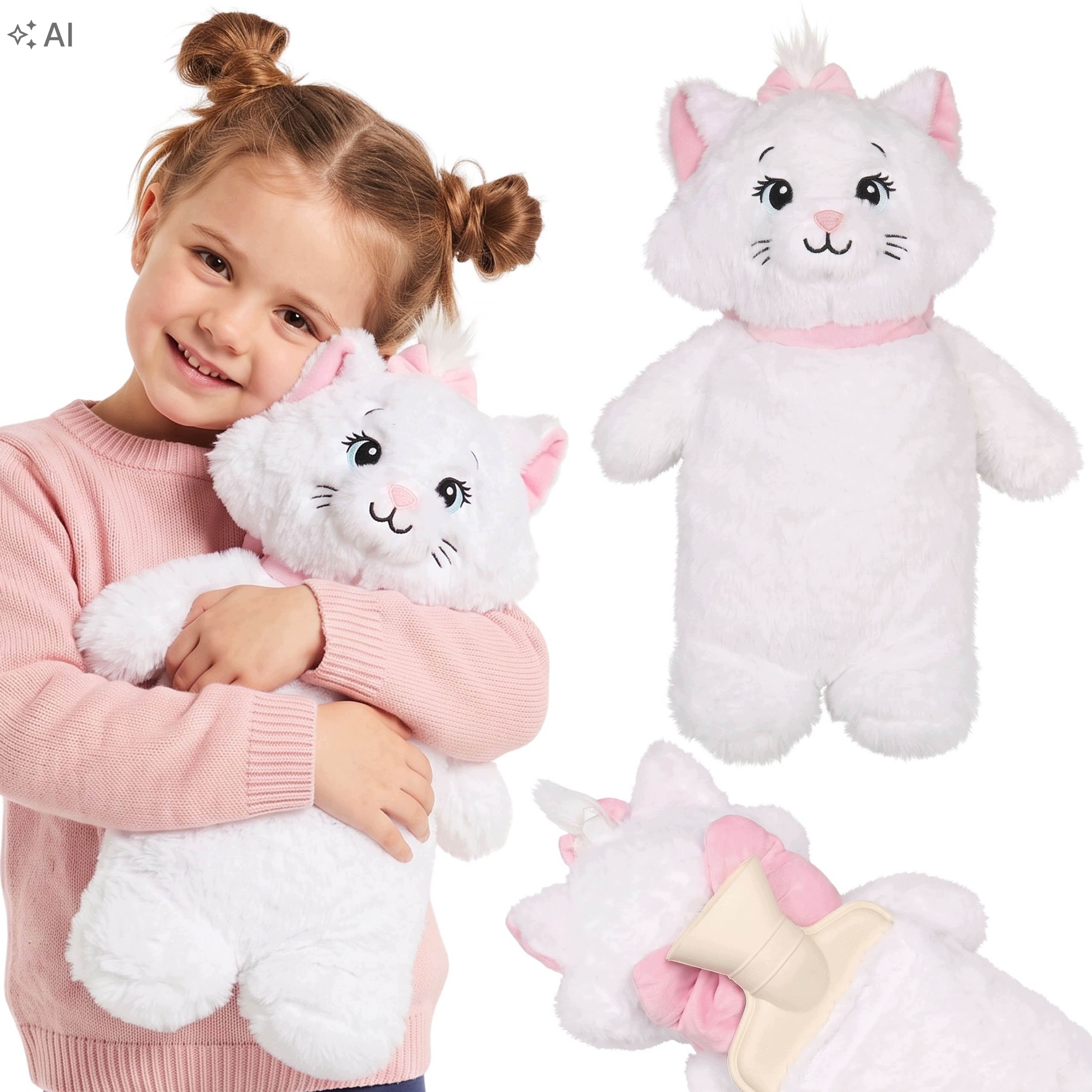Disney Kotka Marie Gumowy termofor z Miękką poszewką Duży! ogrzewacz 750 ml