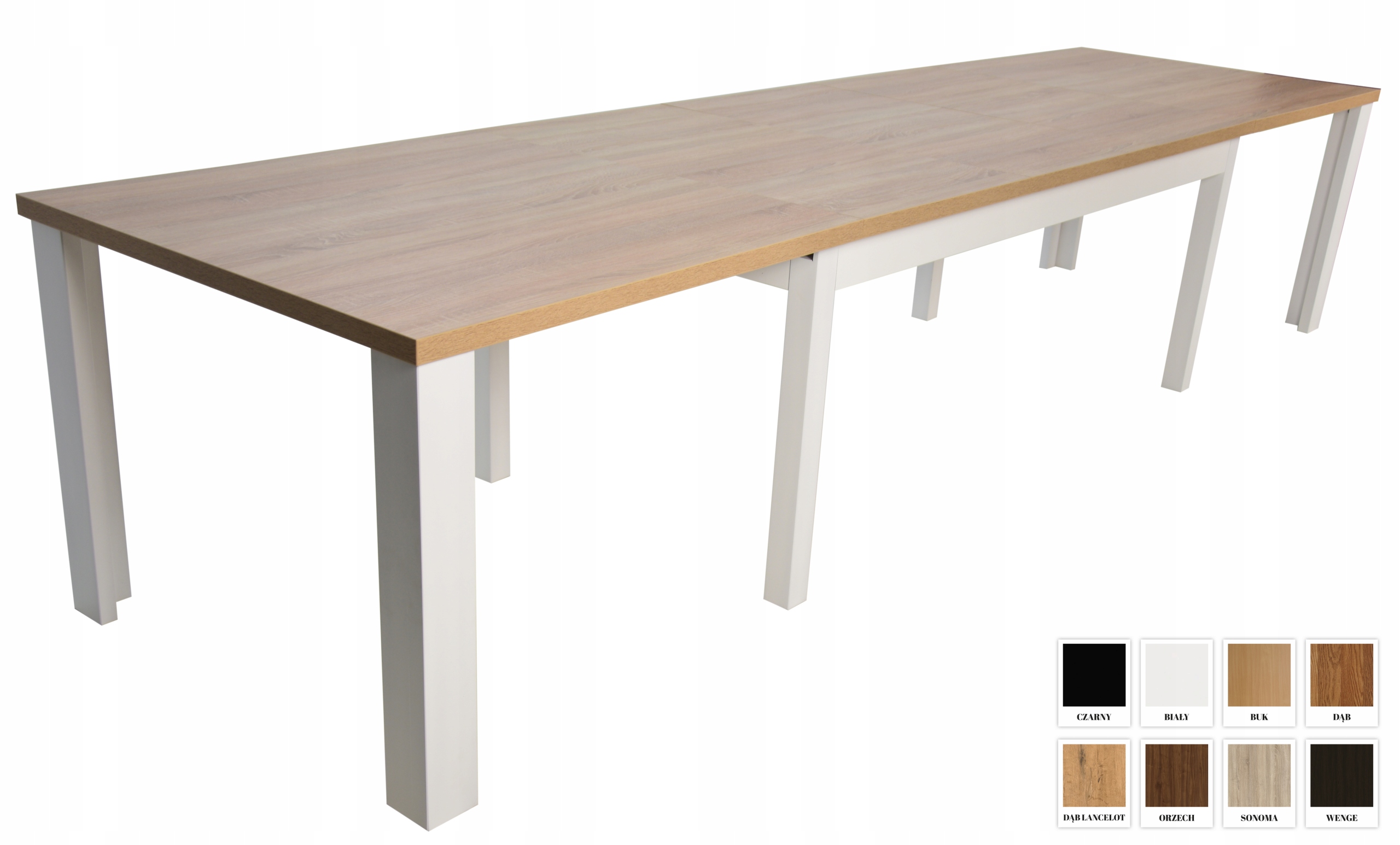 

Duży drewniany stół rozkładany 100x200/440 cm