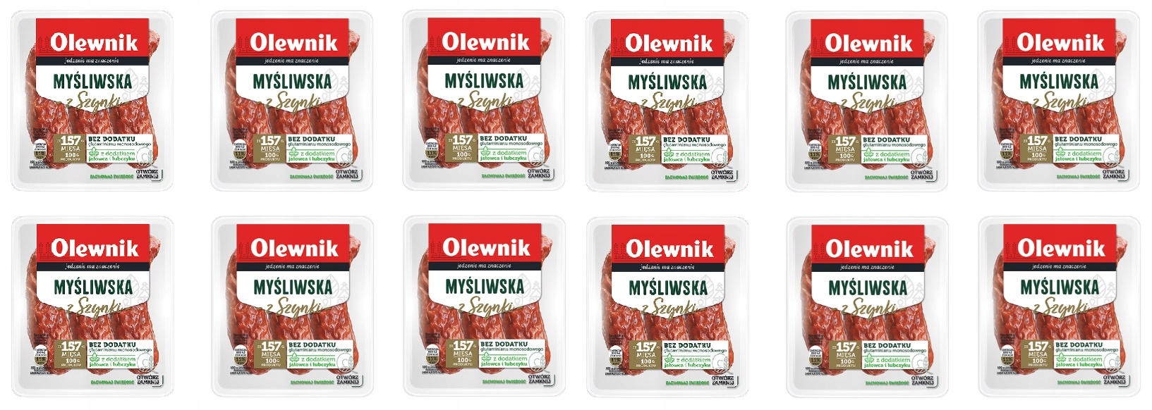 Levně 12 x 180 g Olewnik Myslivecká klobása ze šunky Karton