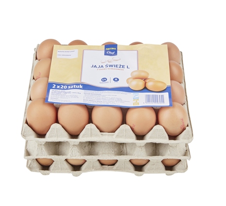 Levně Metro Chef Dezinfikovaná vejce z podestýlkového chovu Velikost L 40 kusů
