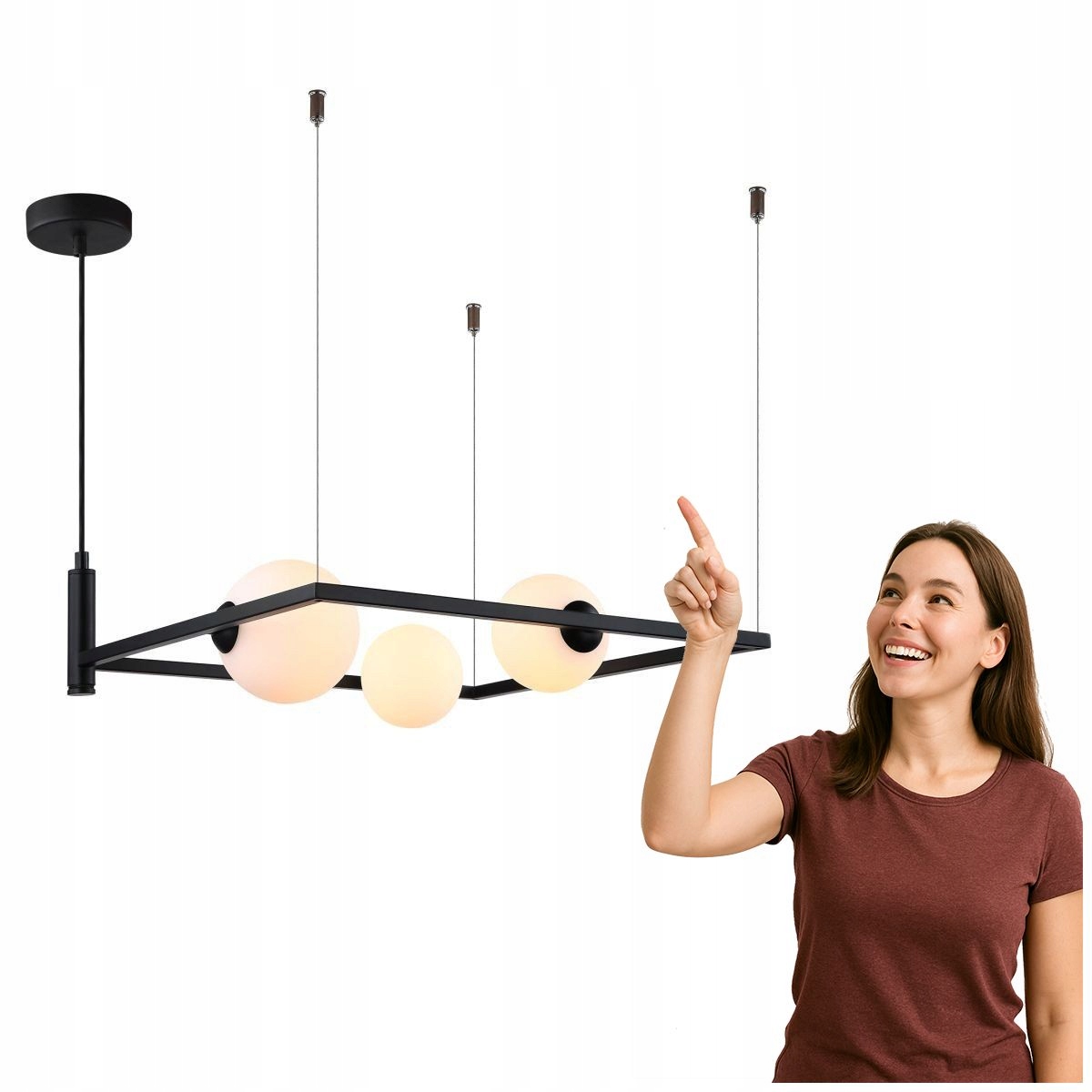 Závesná lampa Gareth MDM-3975/3 Bk Italux