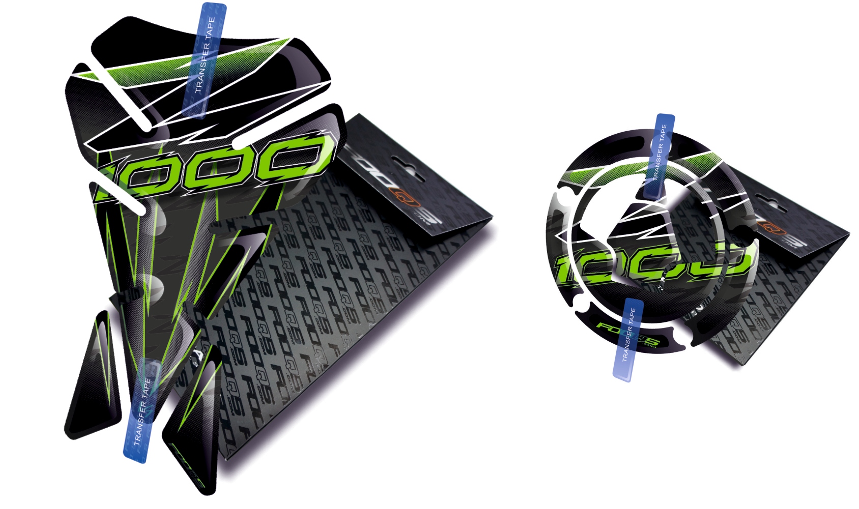 Tank-pad Cap-pad V1 od firmy Fooqs pro Kawasaki Z-1000 Černý Zelený