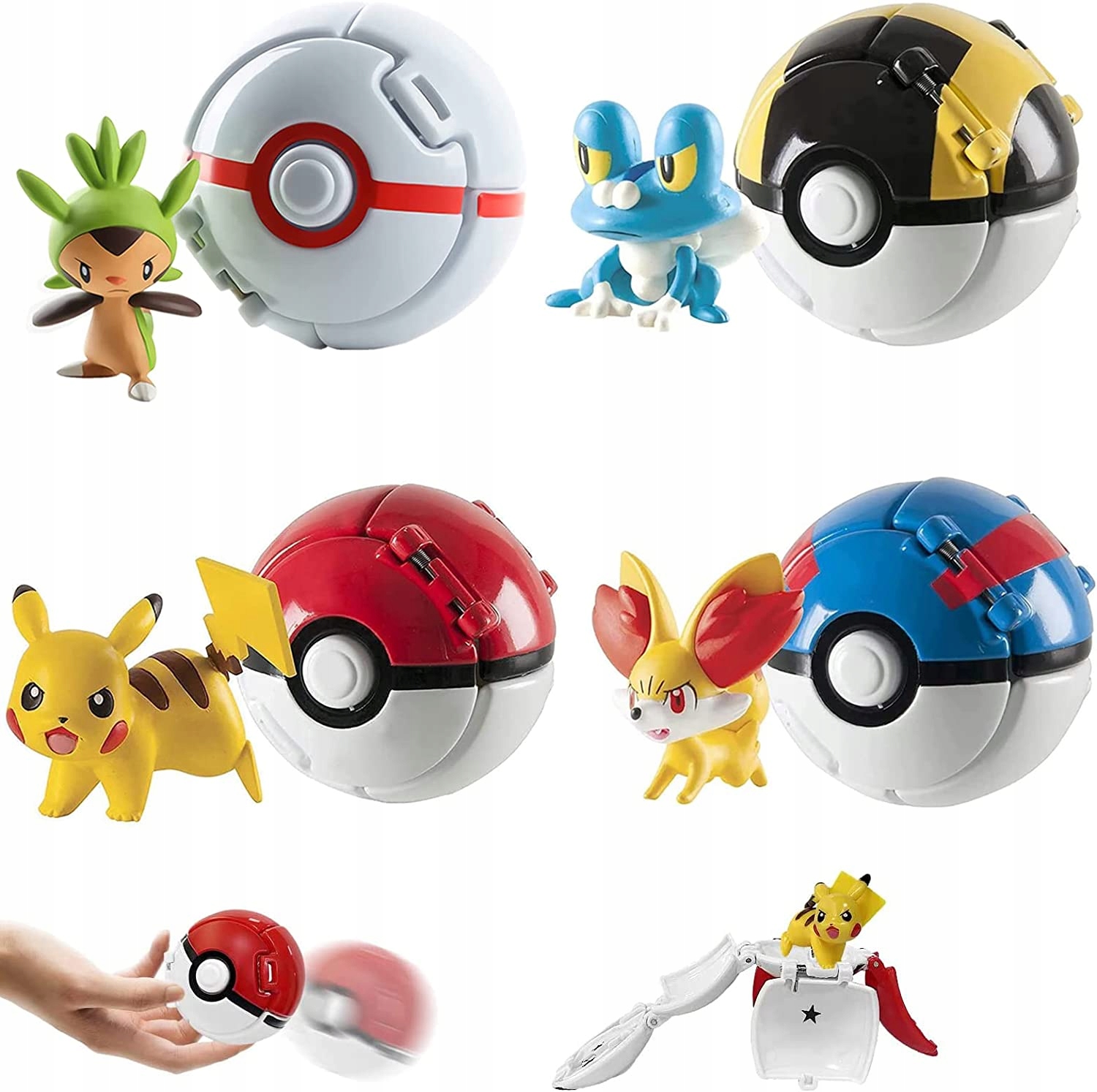 

4 Szt Figurki Figurka Pokemon Pokeball Zabawka