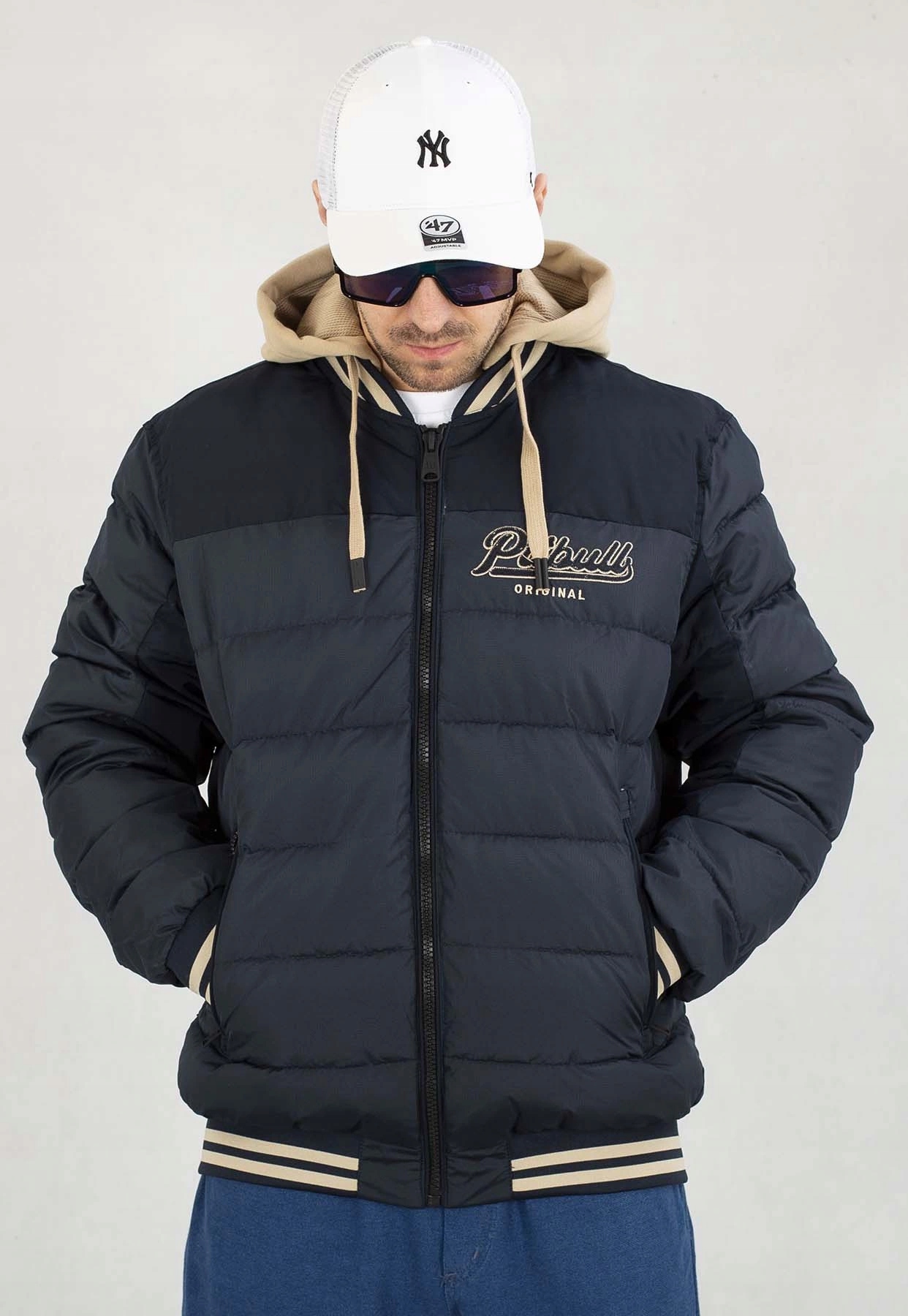 Pit Bull Zimní bunda Hidden dark navy béžová