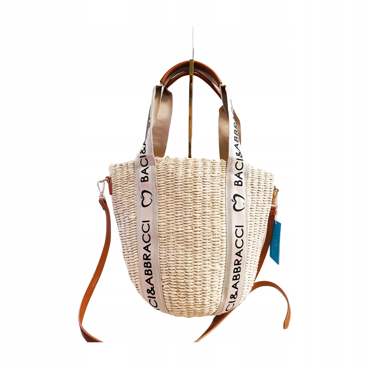 Baci&Abbracci kabelka shopperka košík světle béžová