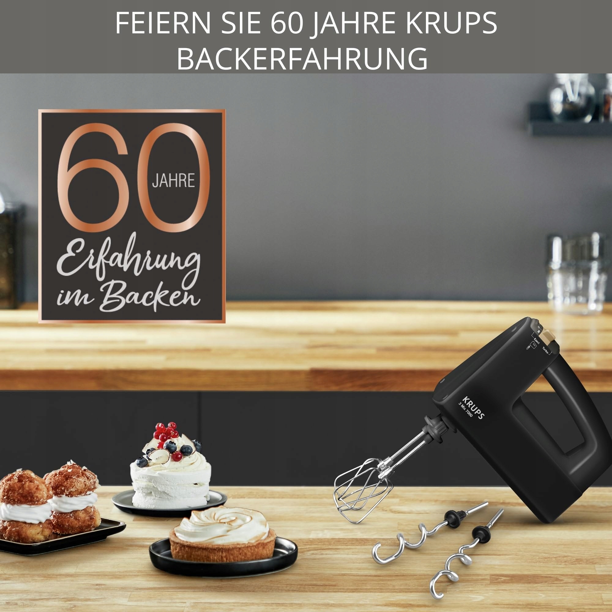 KRUPS Mikser Ręczny 500W Ergonomiczny Uchwyt Czarny Miedziany — miniatura 6