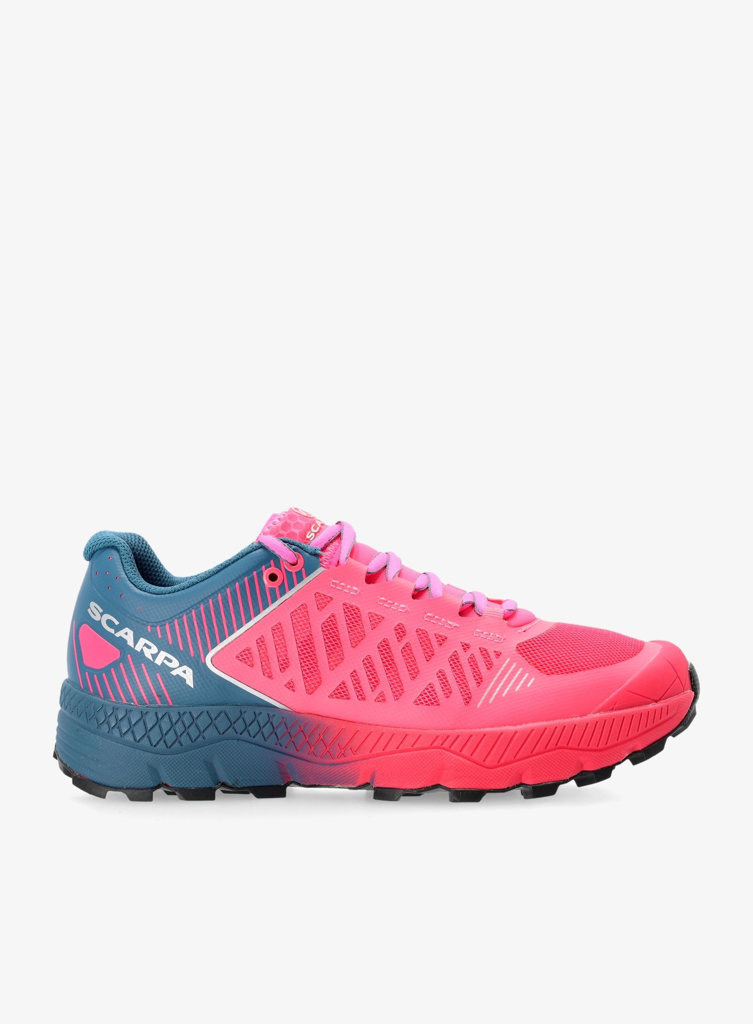 Dámské běžecké boty Scarpa Spin Ultra růžová fluo/modrá ocel 37.5