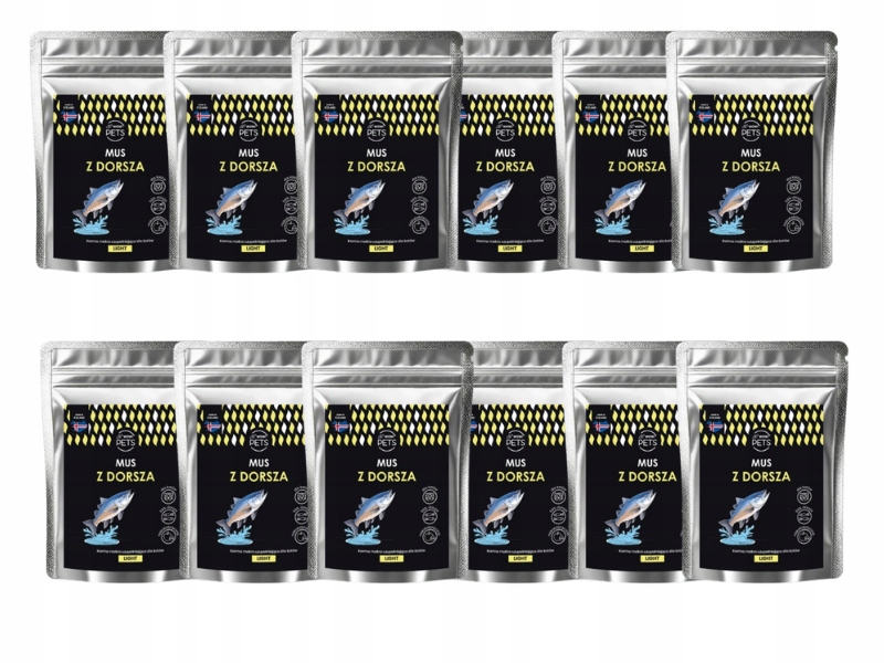 krmivo krmivo pro kočky Pěna z tresky (light)kapsička 300 g Wowpets 12 Ks