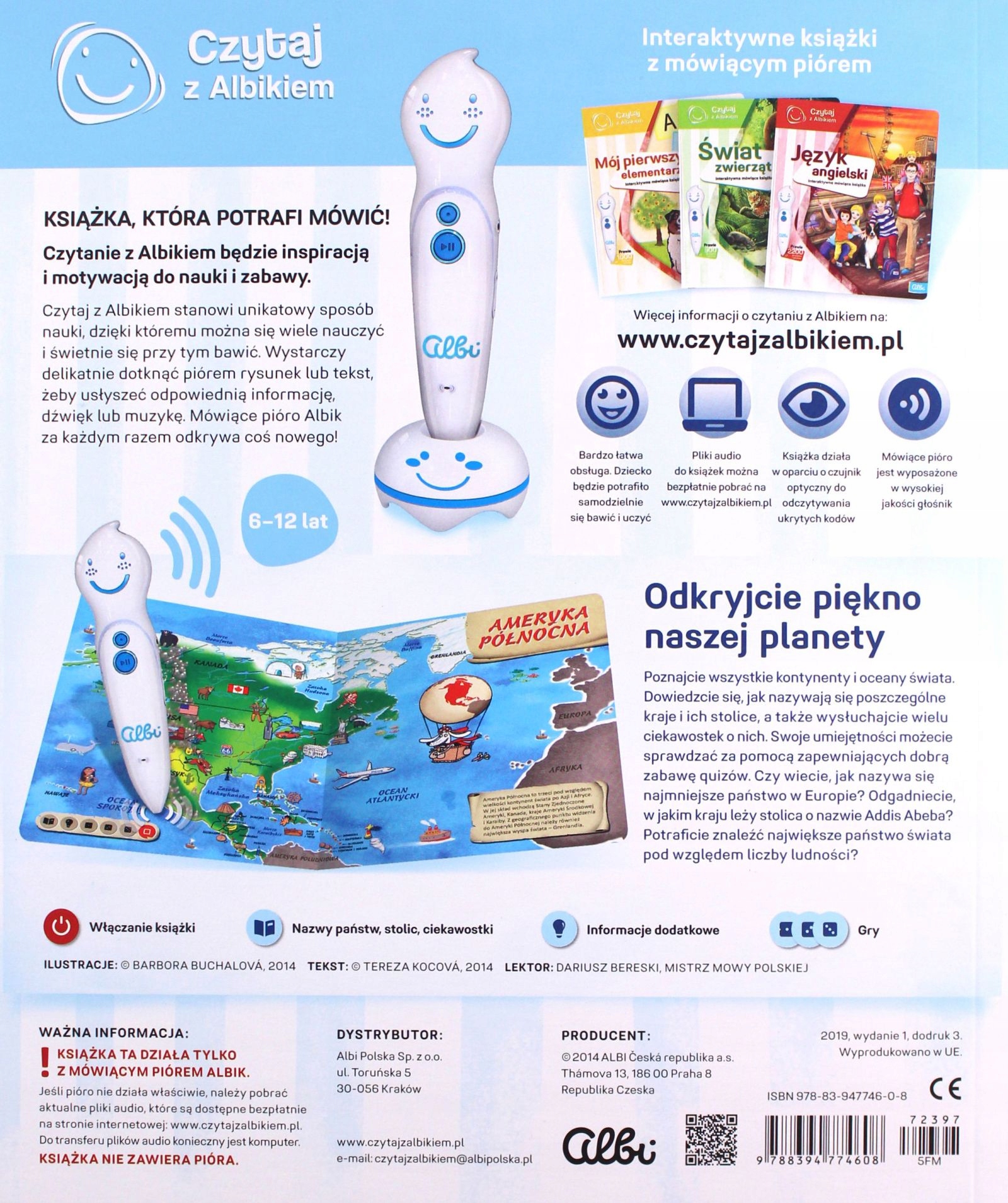 CZYTAJ Z ALBIKIEM. INTERAKTYWNA KSIĄŻKA ATLAS ŚWIATA KSIĄŻKA] Stan opakowania oryginalne