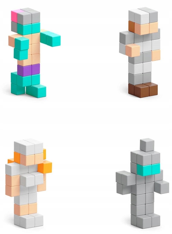 PIXIO KLOCKI MAGNETYCZNE MINI FIGURES 2 27-44 SZT PIXIO KLOCKI MAGNETYCZNE MINI FIGURES 2 27-44 SZT