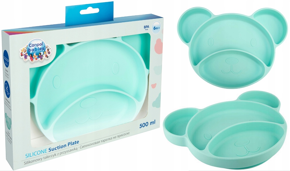 CANPOL TALERZ SILIKONOWY Z PODZIAŁKĄ I PRZYSSAWKĄ