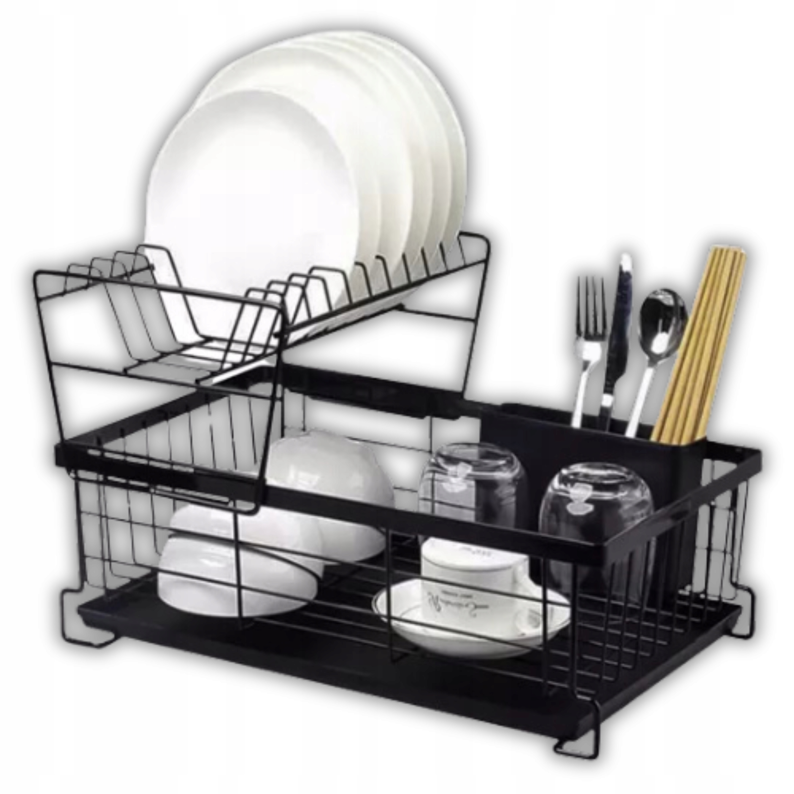 Levně Velký Černý Odkapávač Na Nádobí