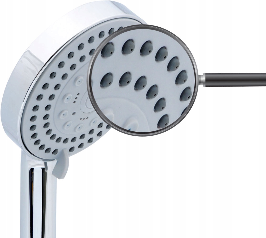 SŁUCHAWKA PRYSZNICOWA 5 FUNKCYJNA DETIFOS CHROM Linia Detifos