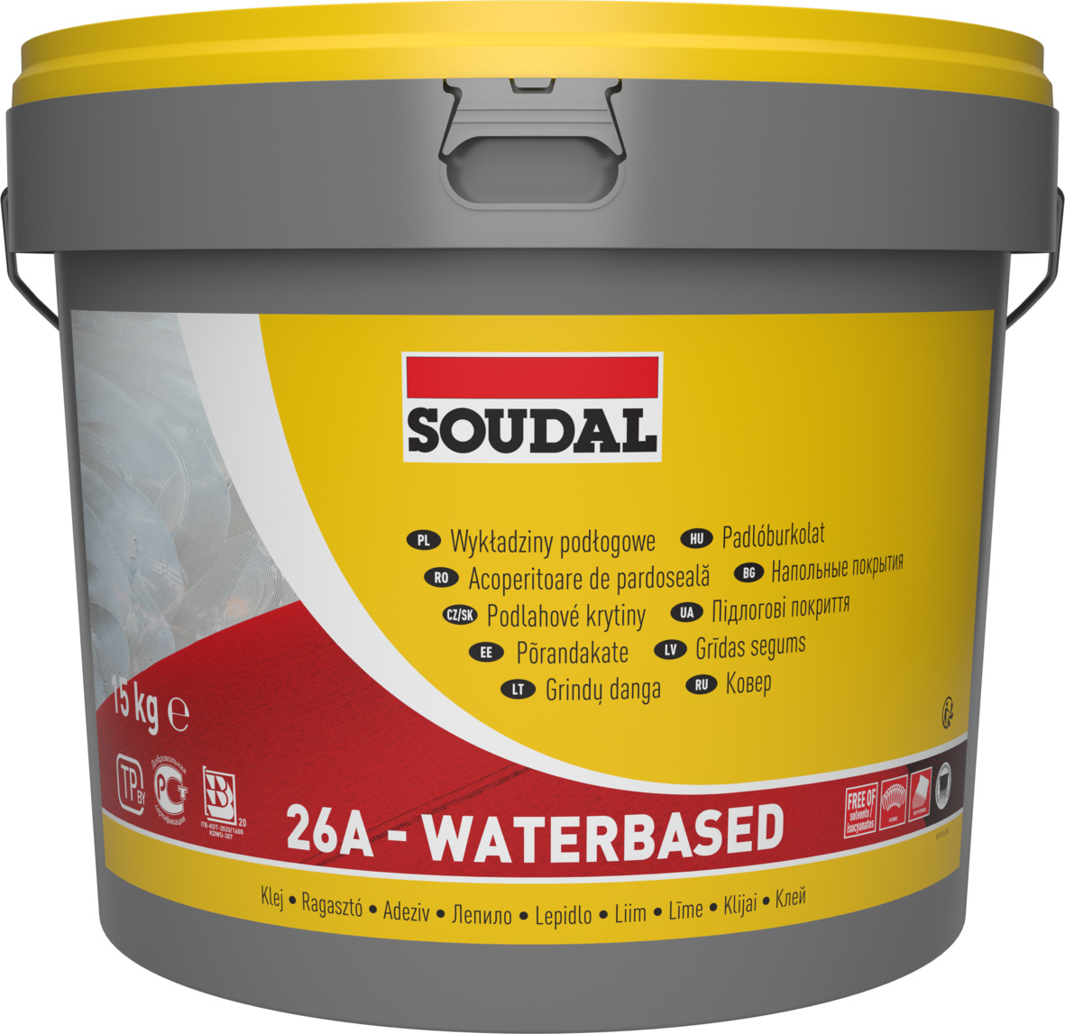 15 kg Klej Soudal Do Wykładzin Podłogowych Dywanowych Pcv 26A