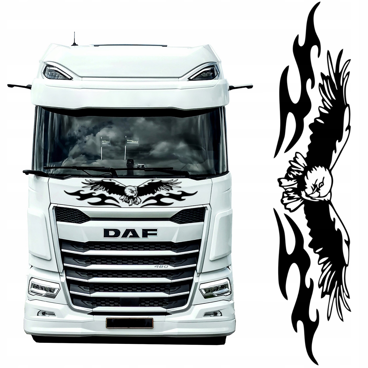 Nálepka Grafika na tir nákladní auto Orel Oheň Eagle Fire 32x150