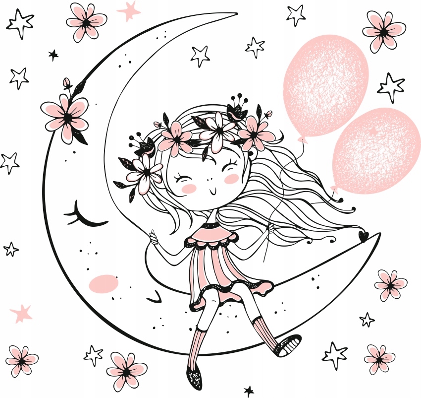 NAKLEJKI NA ŚCIANĘ dziewczynka 100x200cm DZ1