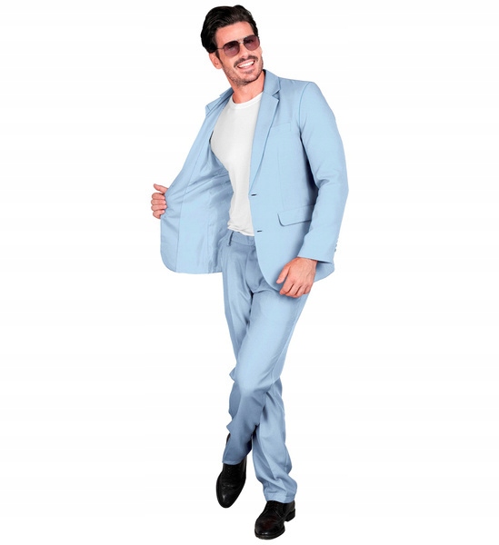 Kostým Pánský Párty Oblek Světle Modrý Kostým Karneval L