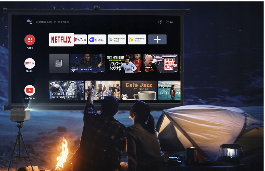 Projektor Rzutnik LED WiFi Android TV 11 4K FHD 500 ANSI Autofocus + Torba Waga produktu z opakowaniem jednostkowym 3 kg