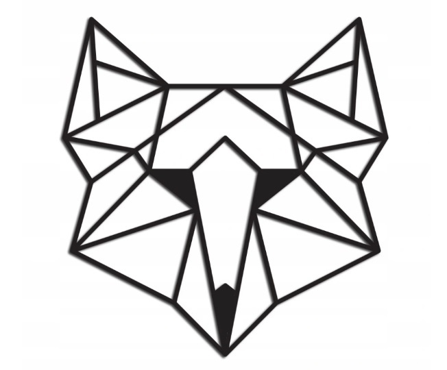 Geometrická 3D nástěnná dekorace Liška 50 cm