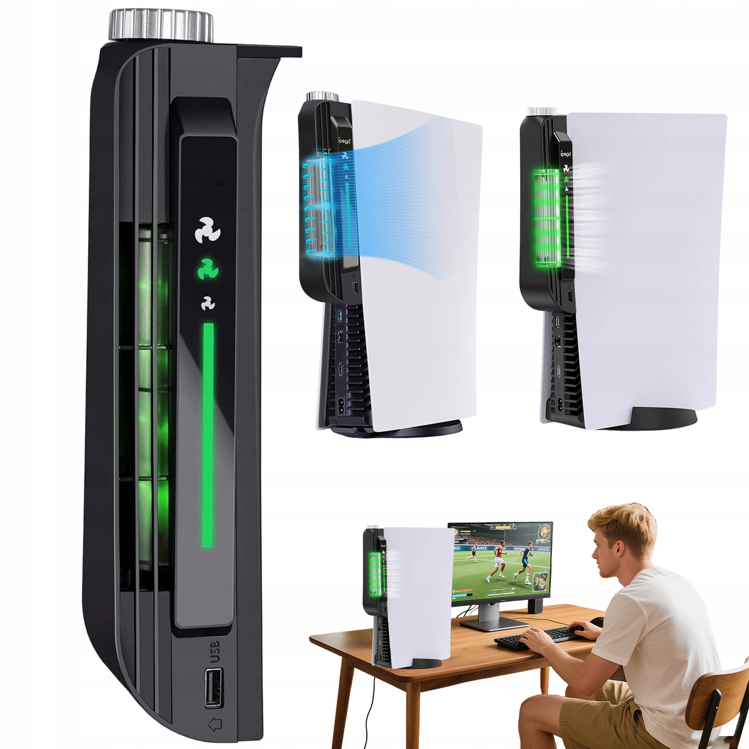 Chłodzenie Do PS5 Wentylator Wiatrak Chłodzący Usb Rgb Cichy