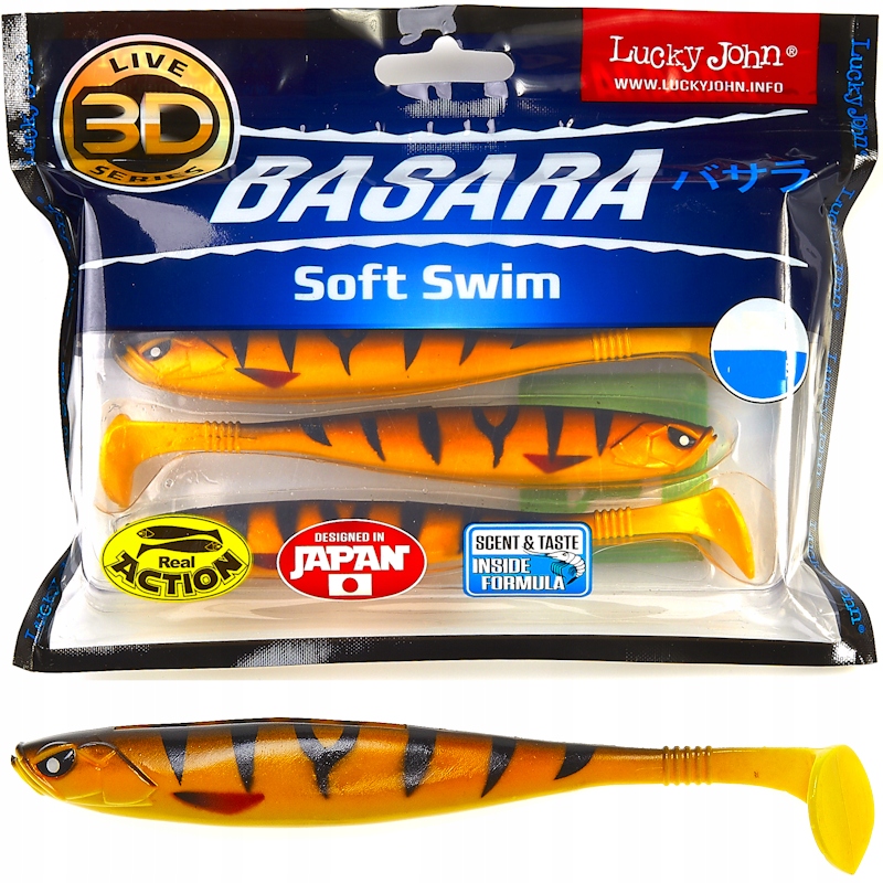 Guma Ripper Lucky John 3D Basara Soft Swim 5' 12.7cm PG08 4szt. Na Sandacza