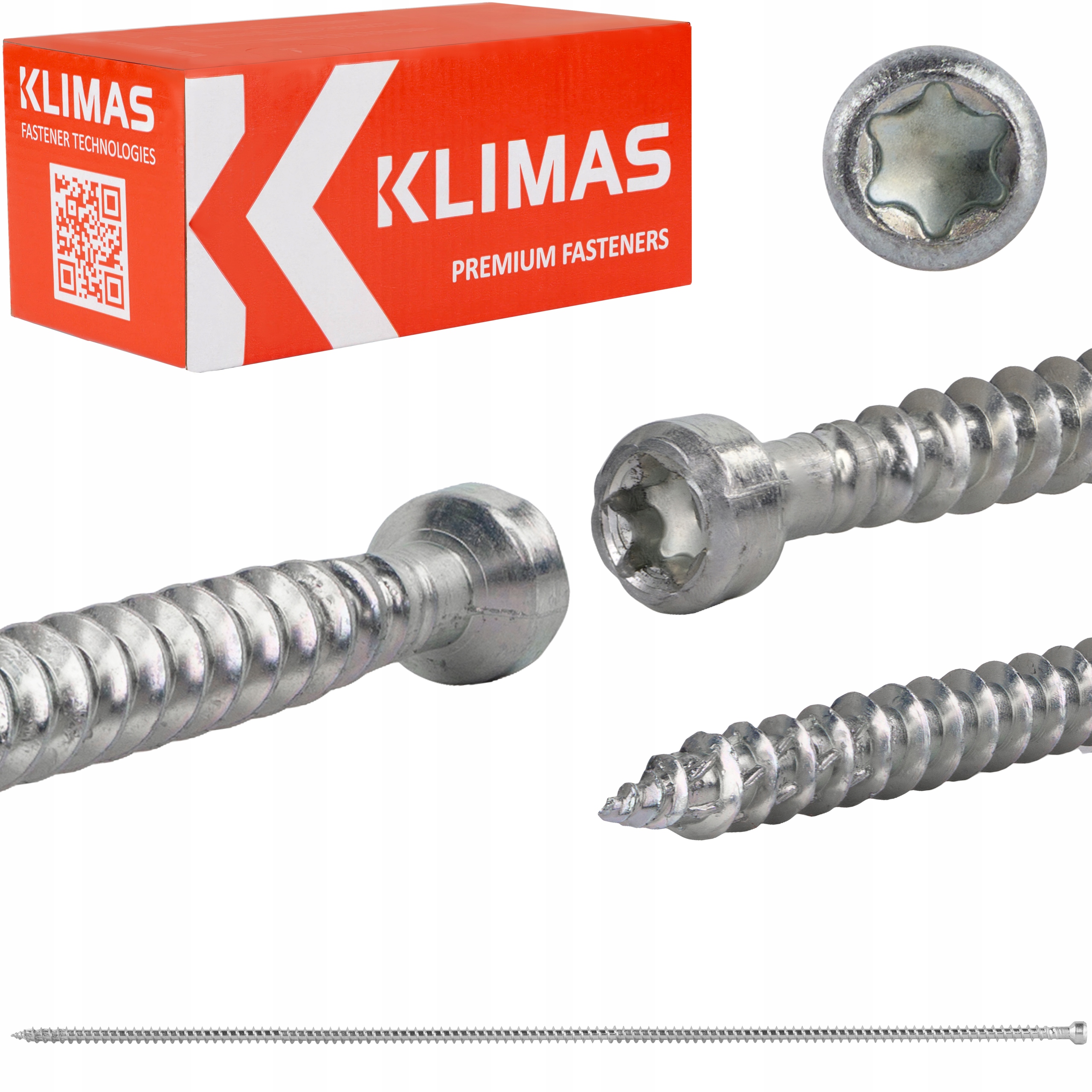 Tesárske skrutky 10x600 mm 25 ks torx s plným valcovým závitom Klimas Wkfc