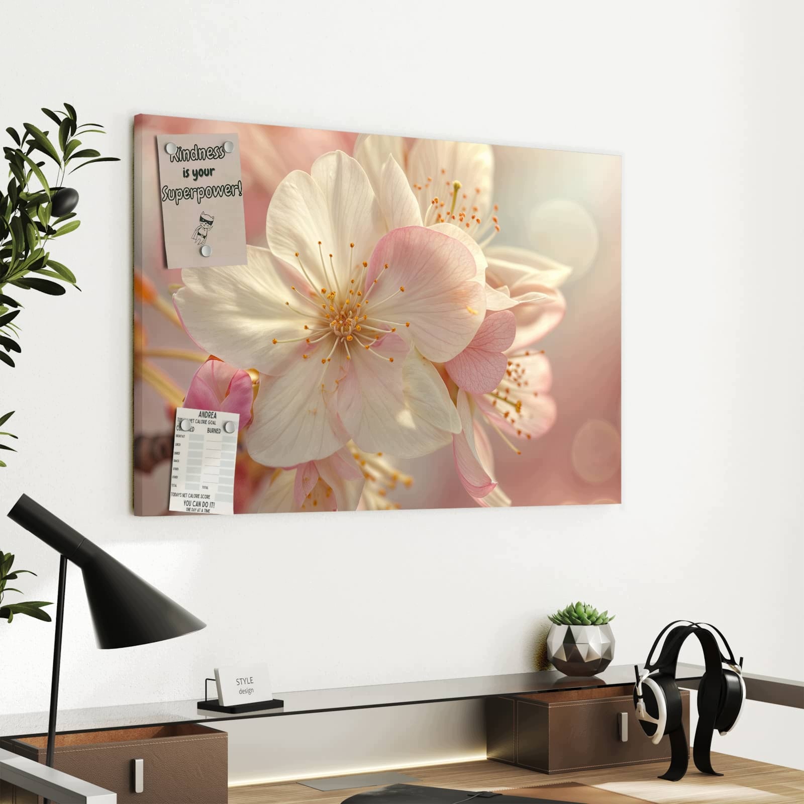 Magnetická tabule Kvetoucí Jarní květiny 60 × 40 cm