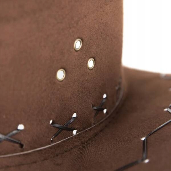 KAPELUSZ KOWBOJSKI KOWBOJA SZERYFA KOWBOJKI ZAMSZOWY BRĄZOWY Wyrób medyczny nie