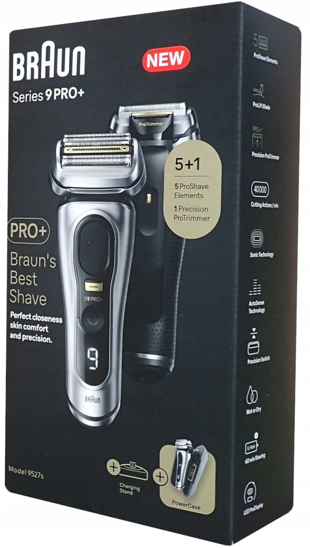 Elektrický holiaci strojček pre mužov Braun 9527s Pro+ 9 Puzdro PowerCase