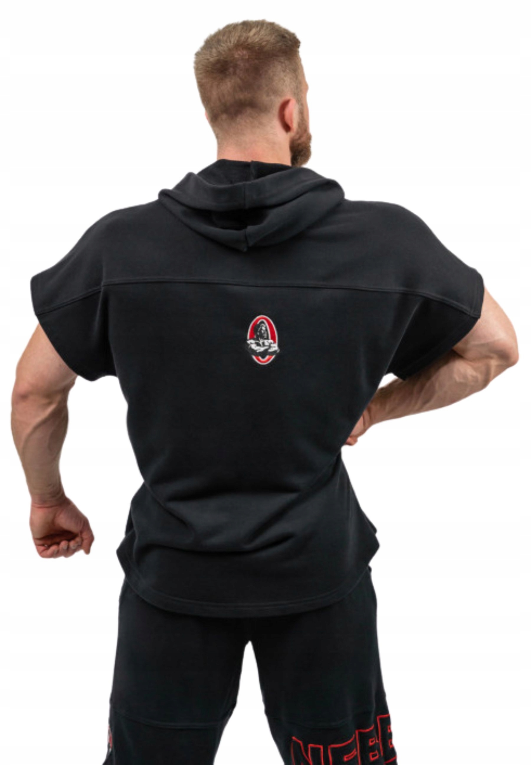 BLUZA MĘSKA KOSZULKA Z KAPTUREM RAG TOP NA SIŁOWNIE NEBBIA MR.OLYMPIA