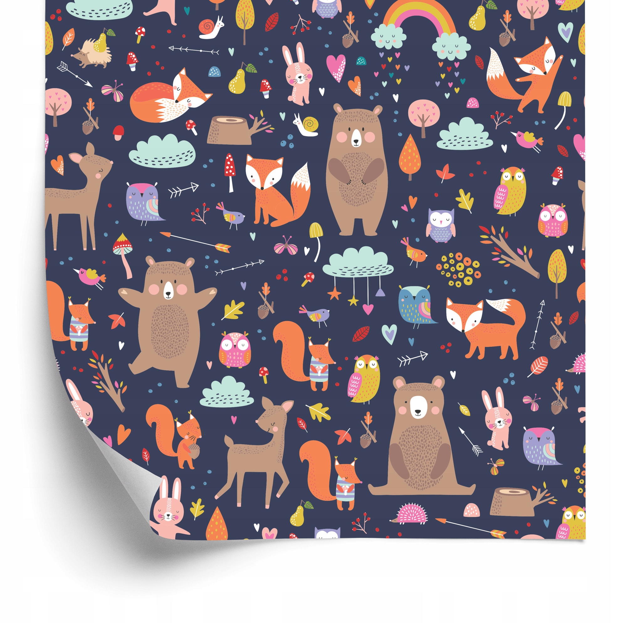 Tapeta pre deti Hrajúce sa lesné zvieratká 50x1000 cm
