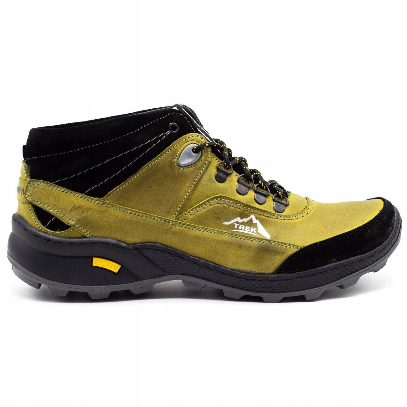 Pánské kožené zimní šněrovací zateplené boty Polský 139GT zelené 40