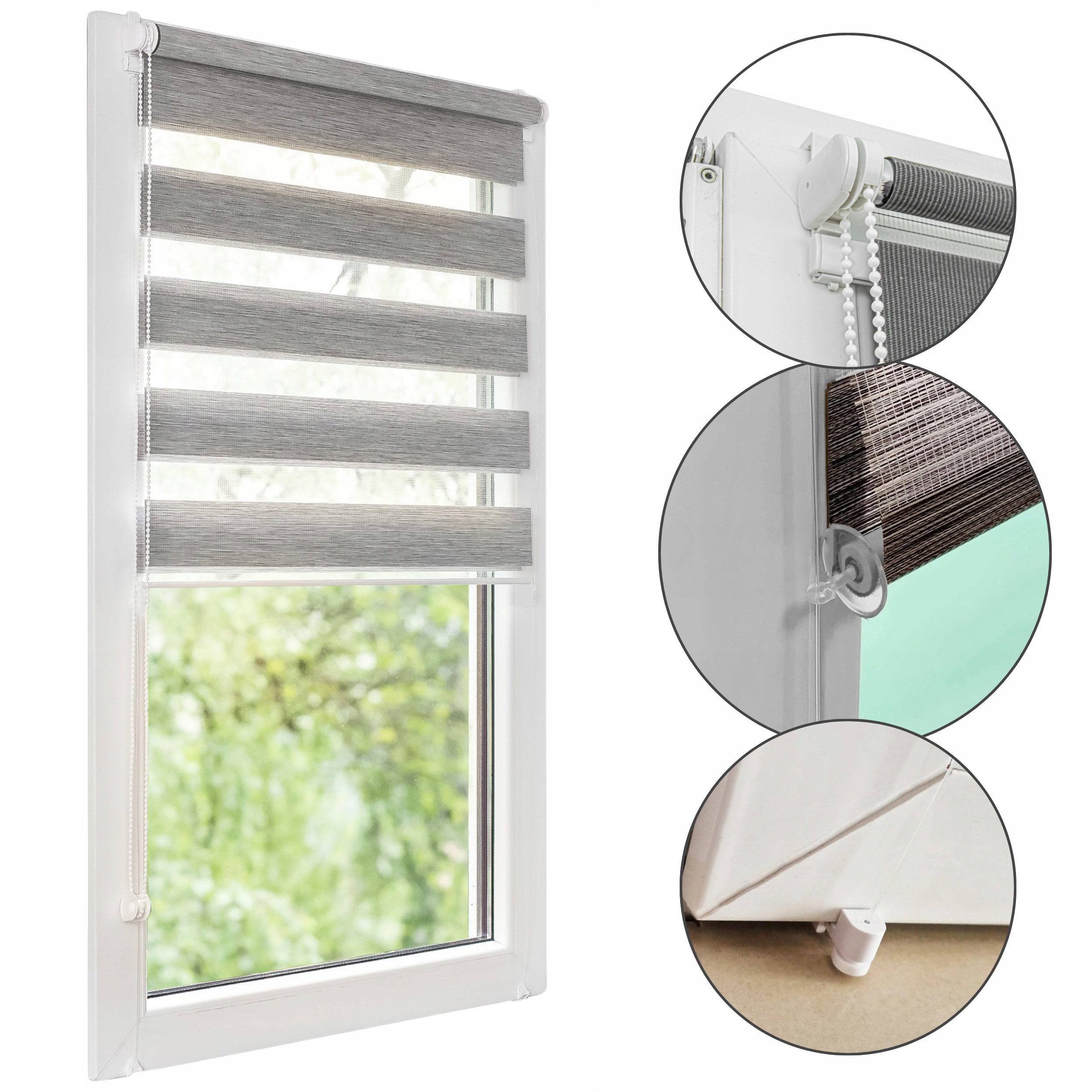 Interiérové okenní rolety Složené S Napínákem Den Noc 100x220 Na Míru