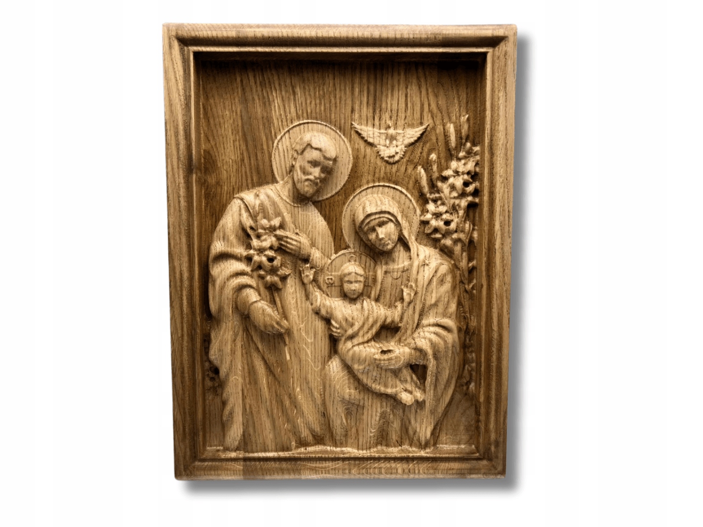 Reliéf Svätá rodina III Drevený obraz Darček na svadbu Výročie 40