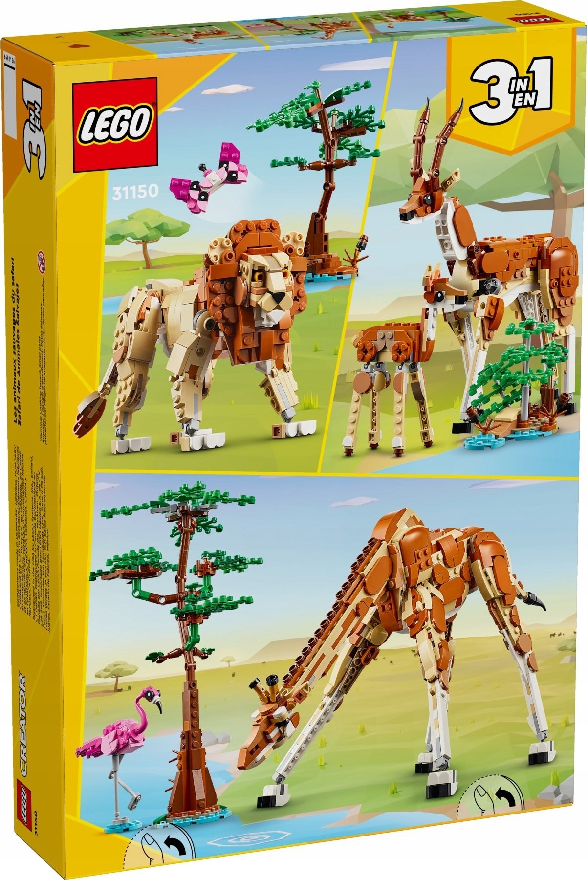 LEGO 31150 CREATOR 3W1 DZIKIE ZWIERZĘTA Z SAFARI Nazwa zestawu Zwierzęta z safari