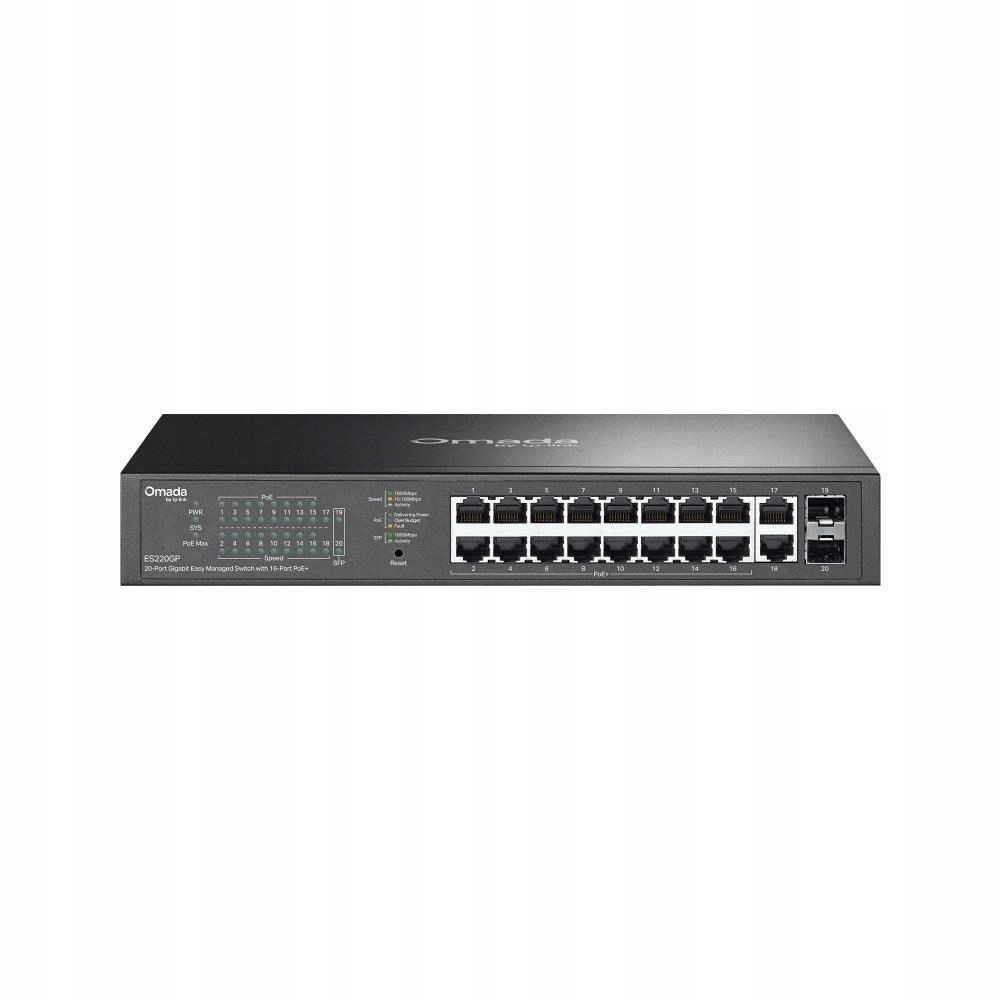 TP-Link Omada switch ES220GP (18xGbE, 2xSFP, 16xPoE+, 150W) ES220GP