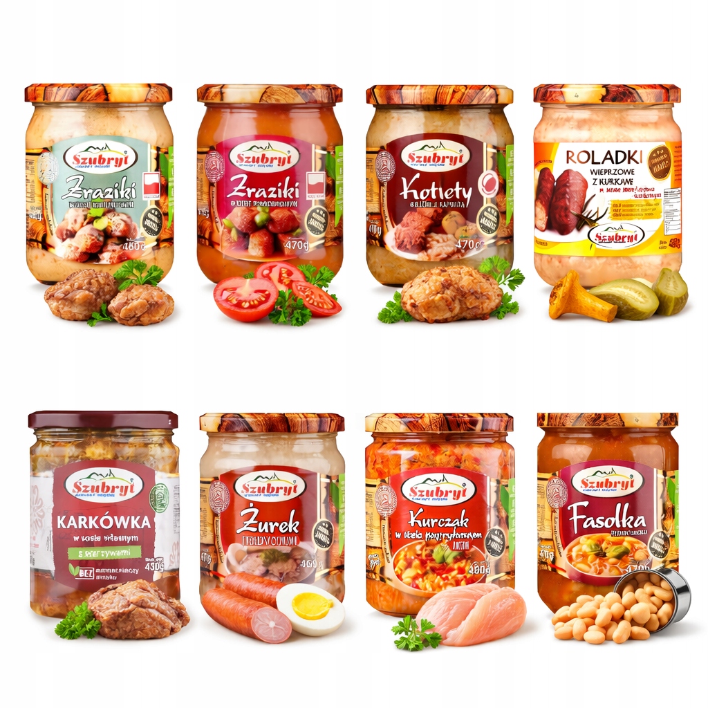 Szubryt Zestaw Dania Gotowe 8 szt Obiad Bez Lodówki Gotowy Posiłek